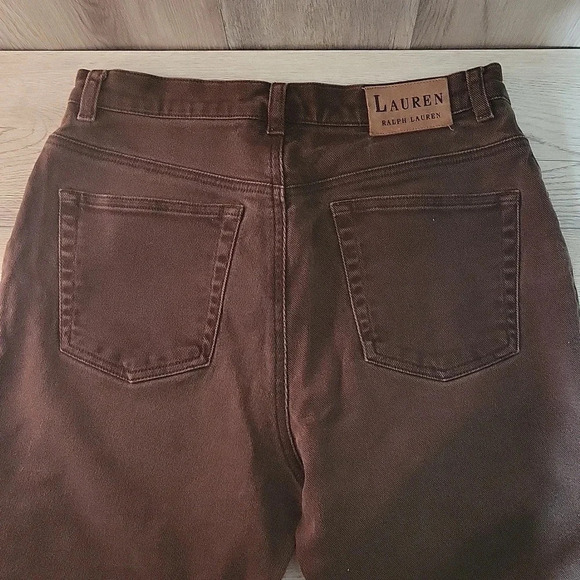 🛍Lauren‎ Ralph Lauren Brown Straight Leg 5 Pocket Casual Denim Jeans Womens 6 - Picture 6 of 11
